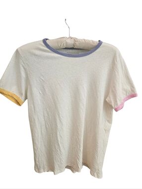 CHASER Cream Ringer Tee with Pastel Trim